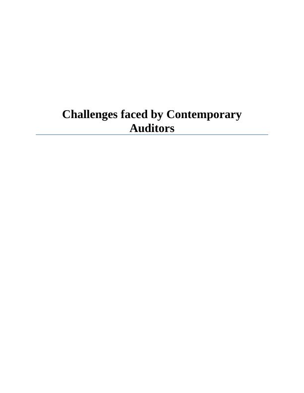 Paper on Challenges faced by Contemporary Auditors_1
