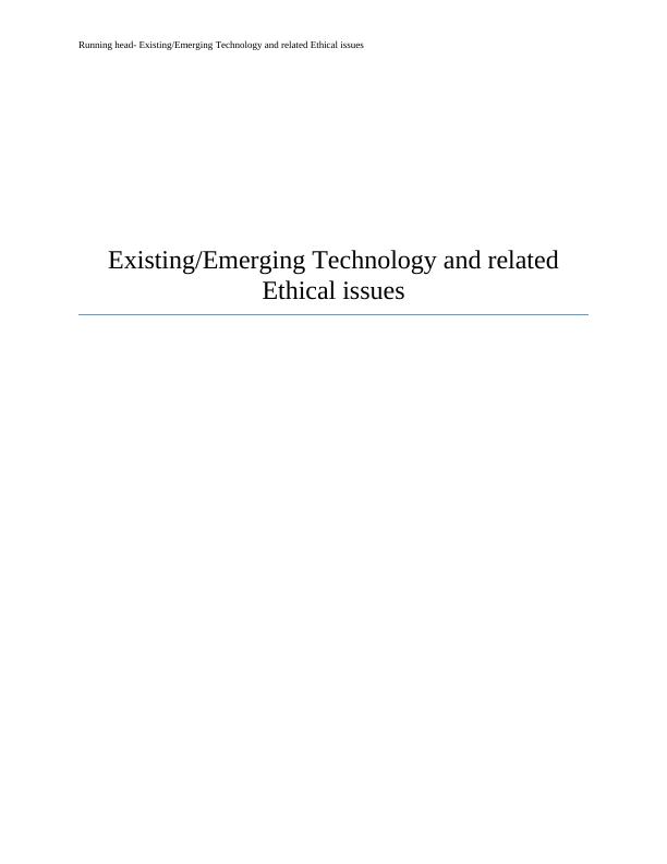 Technology and Related Ethical Issues_1