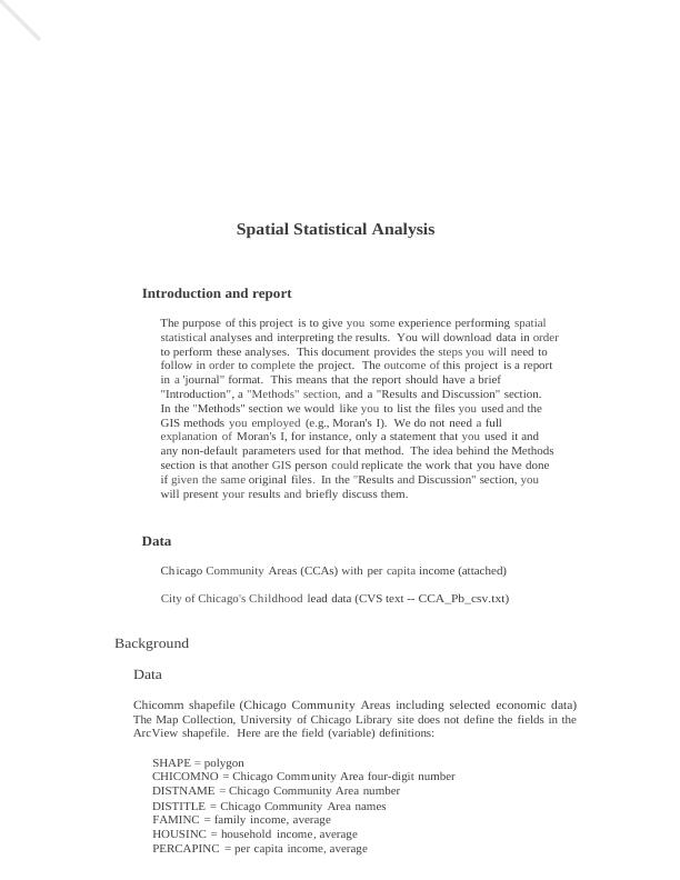 Spatial Statistical Analysis Report_1
