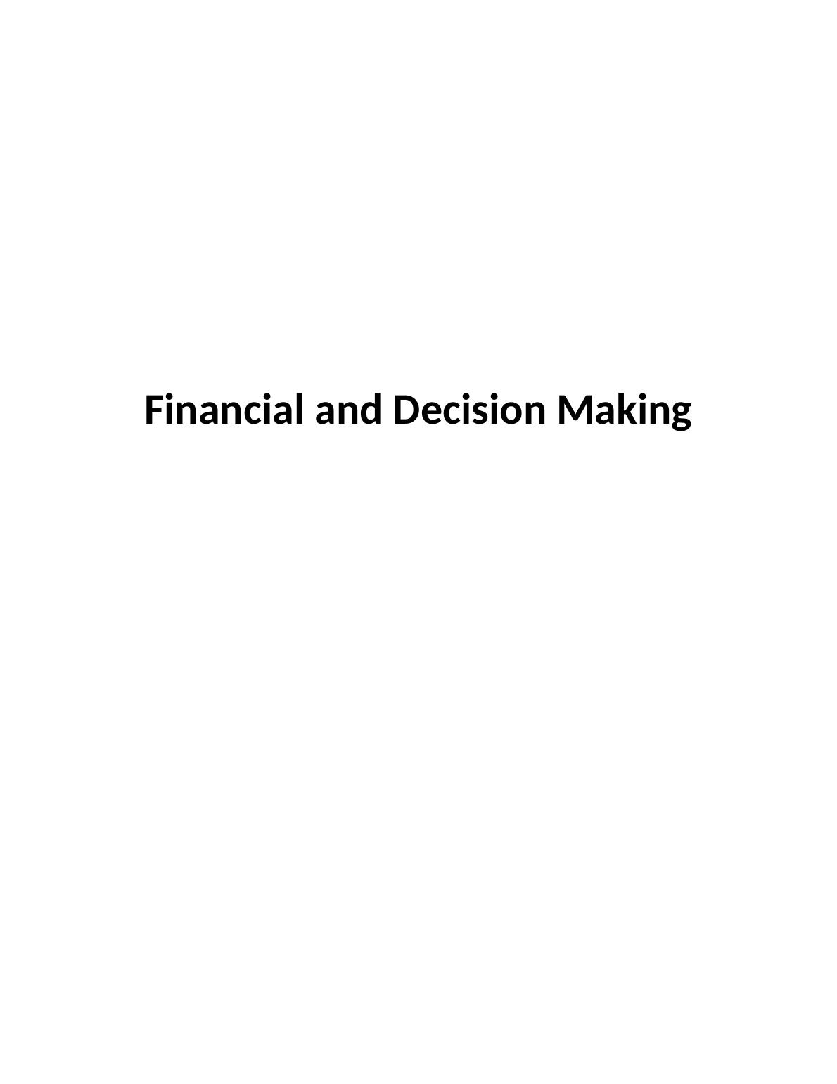 Assignment Financial Decision Making_1