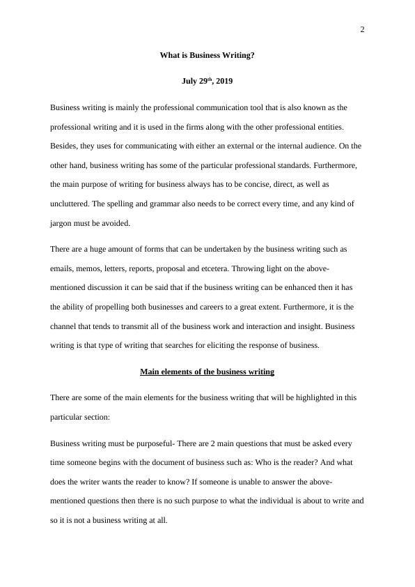 Assignment | Business Writing_2