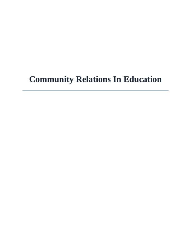 Community Relations In Education_1