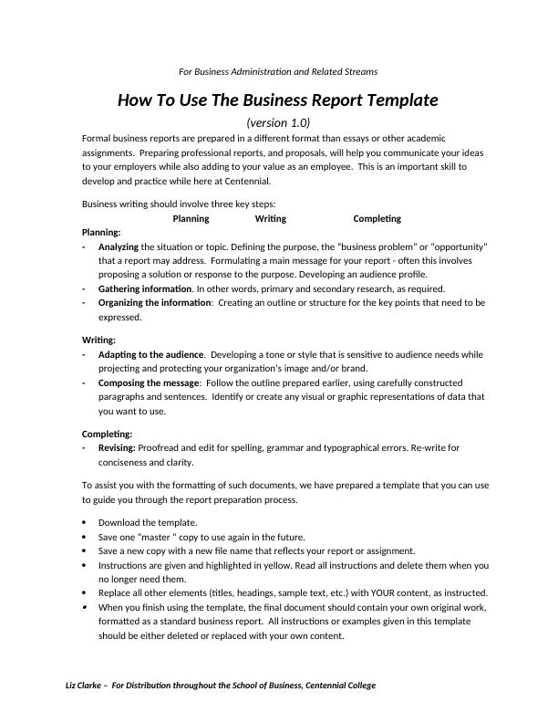 How To Use The Business Report Template_1