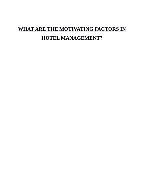 Motivational Factors And The Hospitality Industry - PDF_1