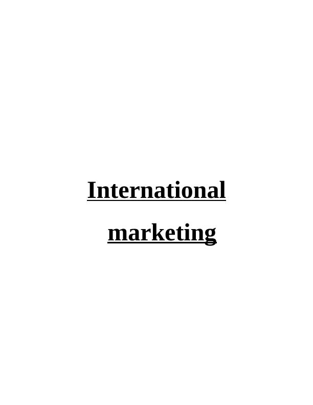 International Marketing Assignment - Next plc_1
