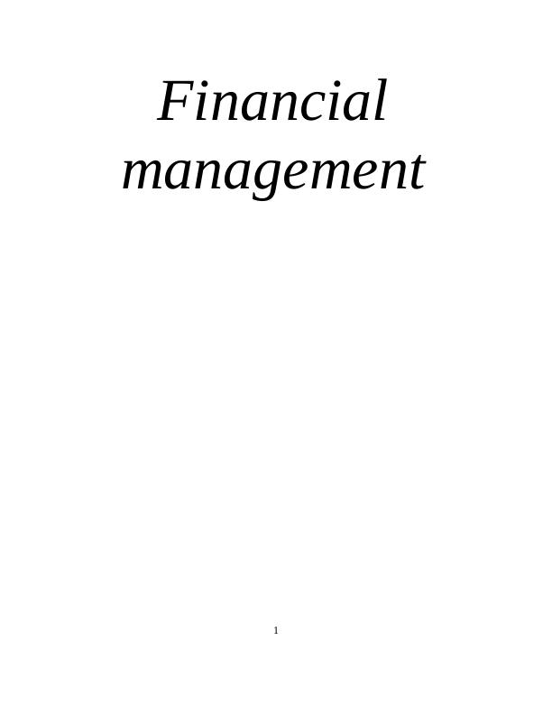 Analysis of Financial Management_1