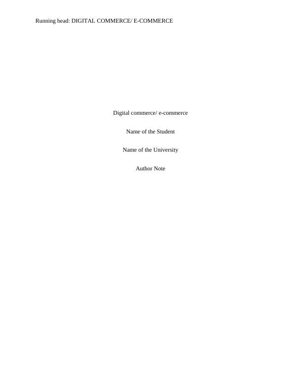 Use of E-Commerce - Assignment_1