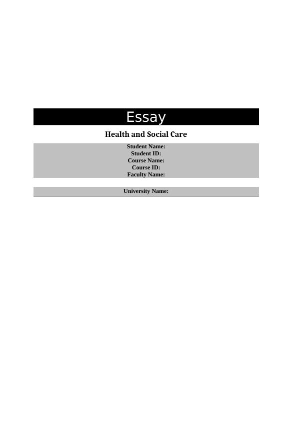 Essay on Health and Social Care_1