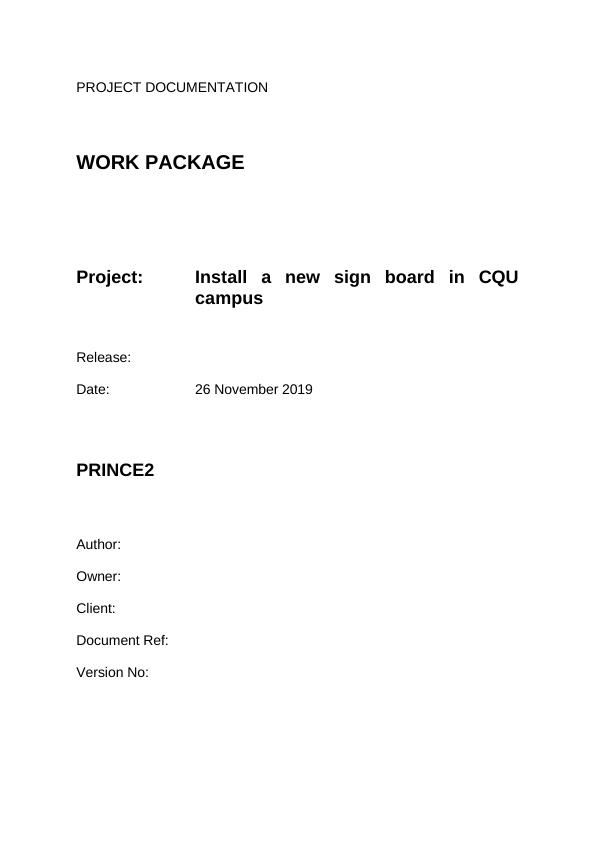 Project Documentation Work Package Assignment_1