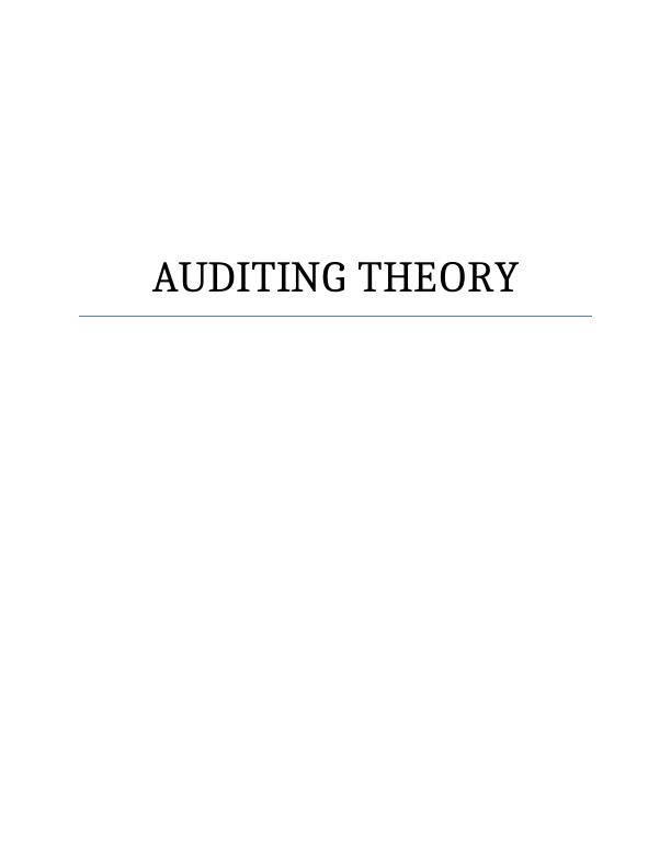 ACT504 Auditing Theory Assignment Solution_1