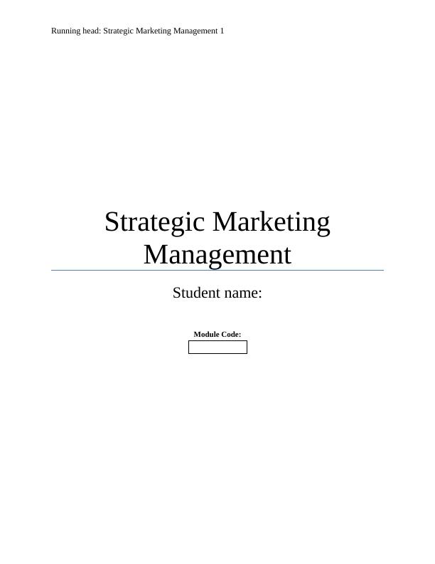 MKT3005S Strategic Marketing Management_1