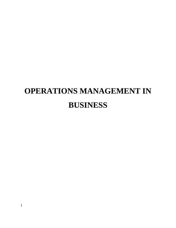 Operations Management in Business_1