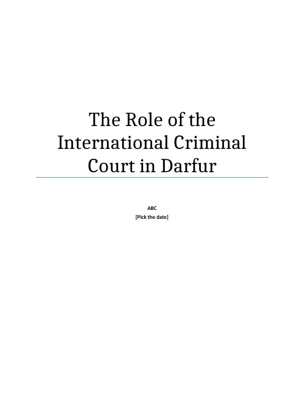 Role of International Criminal Courts_1