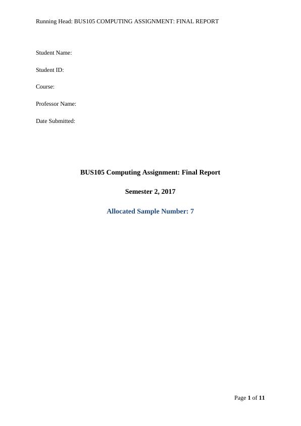BUS105- Computing Assignment Final Report_1