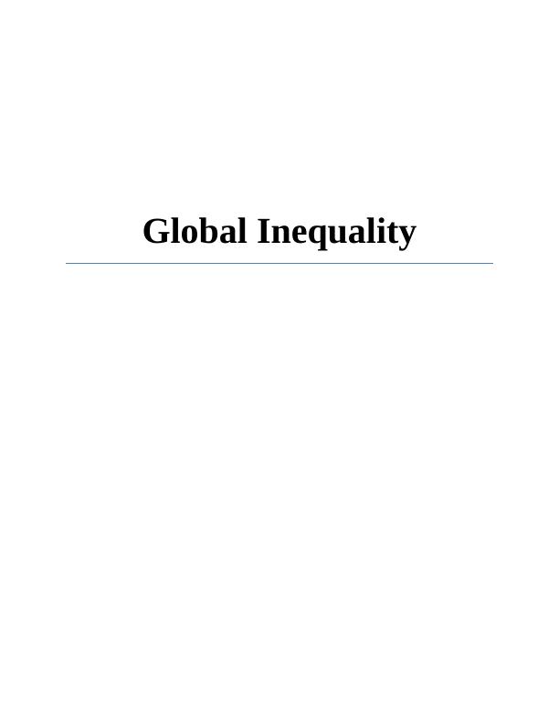Global Stratification and Inequality : Assignment_1