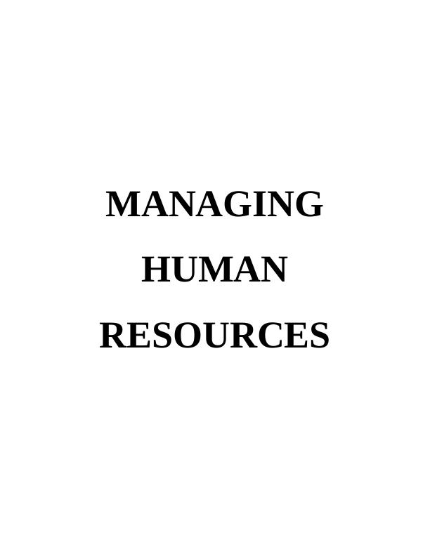 Introduction Human resource management : Assignment_1
