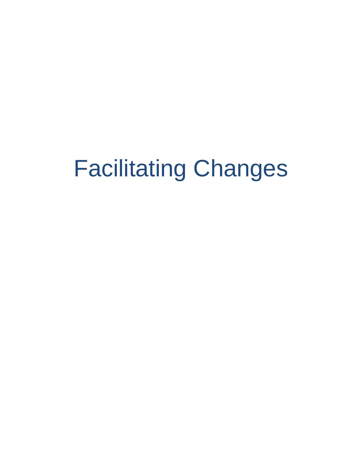 Sample on Facilitating Change In Health and Social Care_1