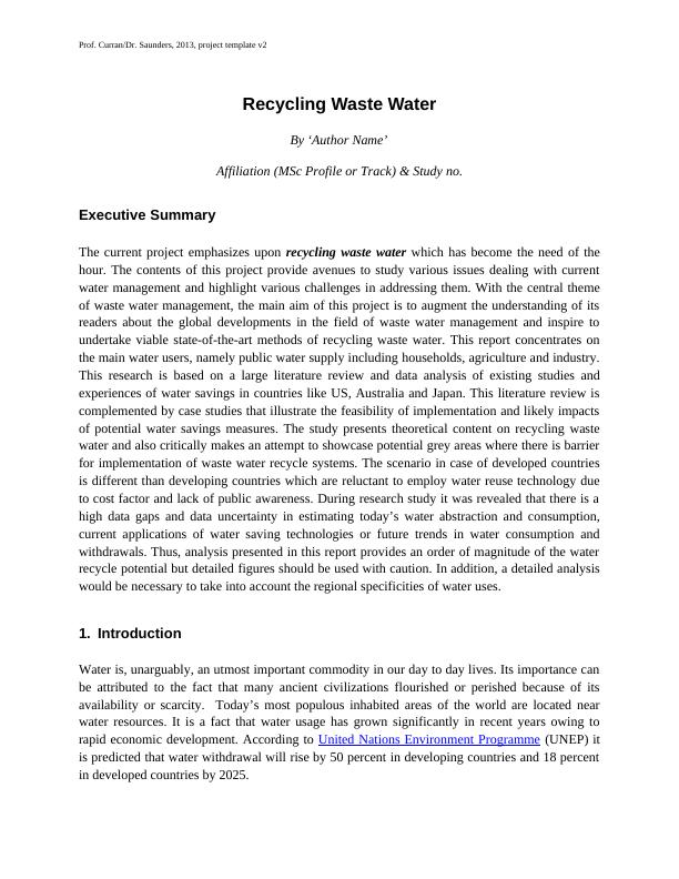 Recycling Waste Water: A Study on Global Developments and Challenges_1