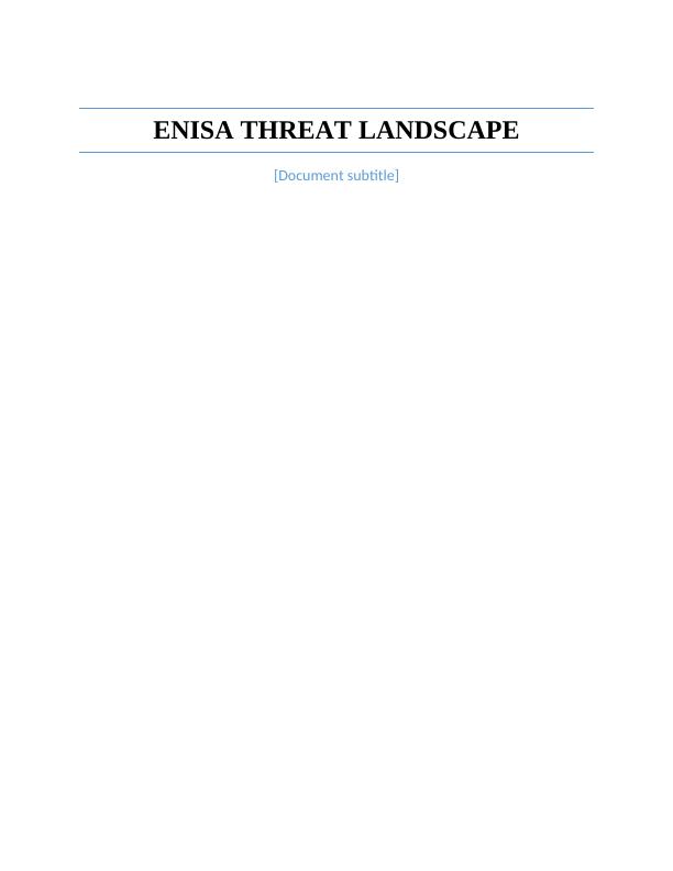 ENISA Threat Landscape | Report_1