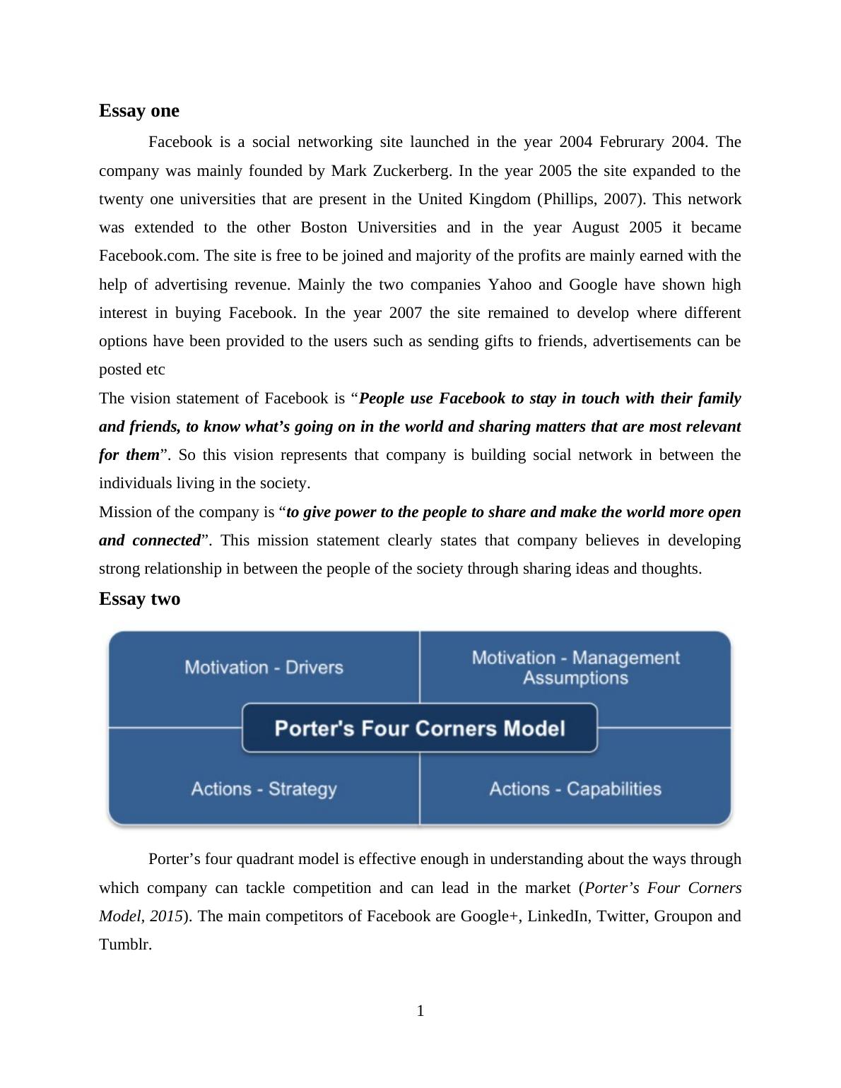 Facebook and Porter's Four Quadrant Model: An Analysis_3