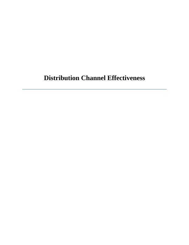 Distribution Channel Effectiveness_1