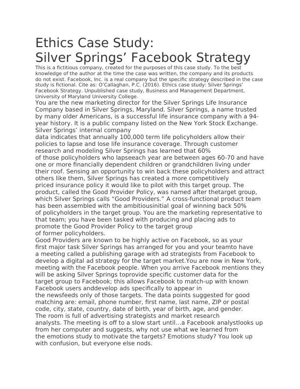 Ethics Case Study: Silver Springs_1
