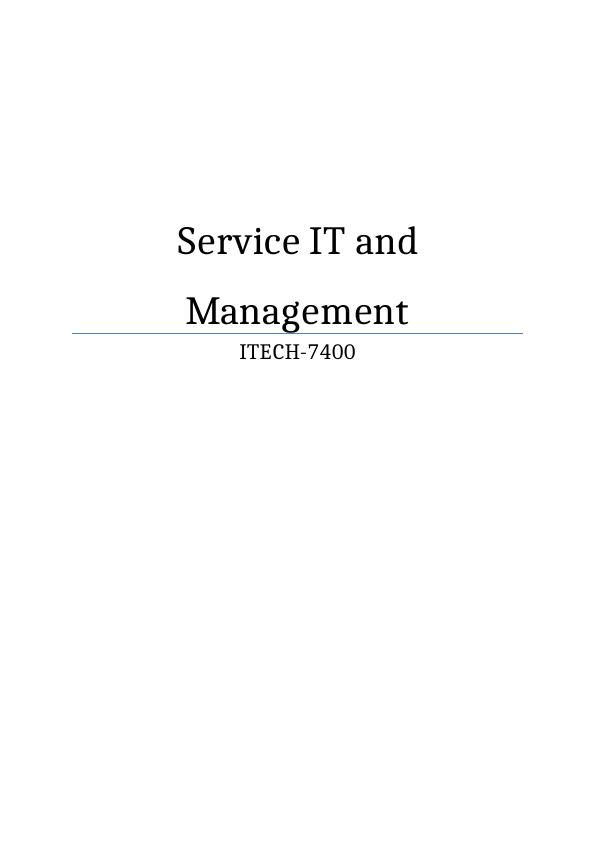 ITIL and ITSM Approaches for Proper Management - Desklib_1