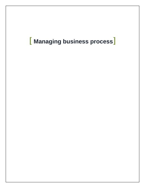 Innovation: Managing Business Process_1