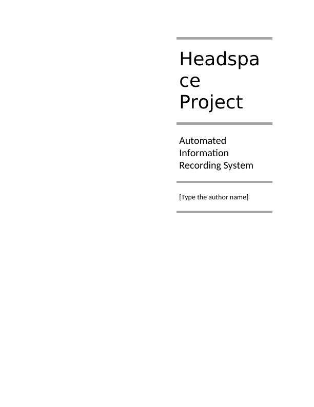 Study on Headspace Project_1