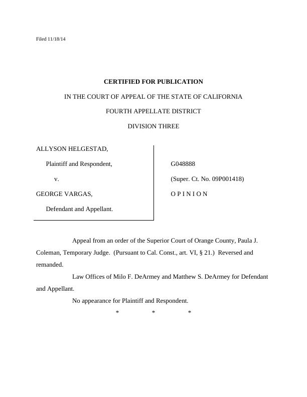 Case of California Appellate District Division_1