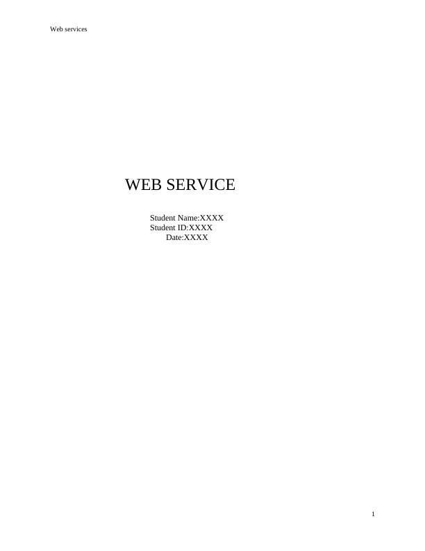 Assignment Web Services | Benefits of Web Service_1