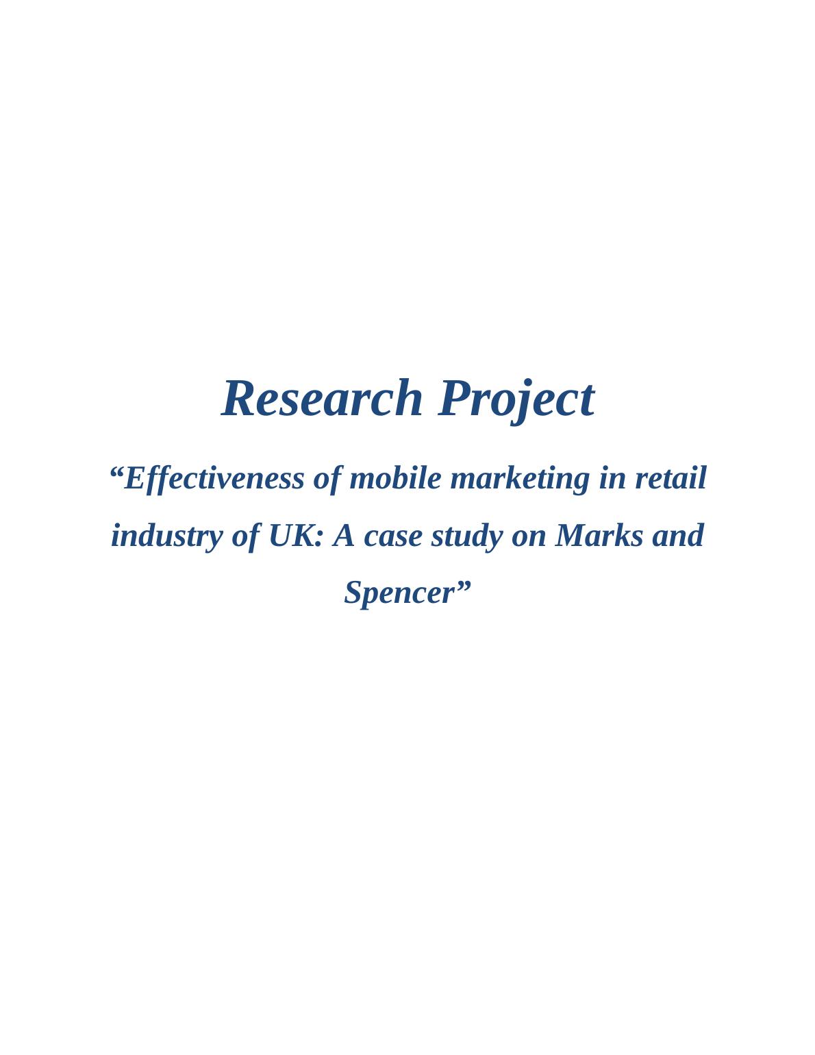 marks and spencer plan a case study