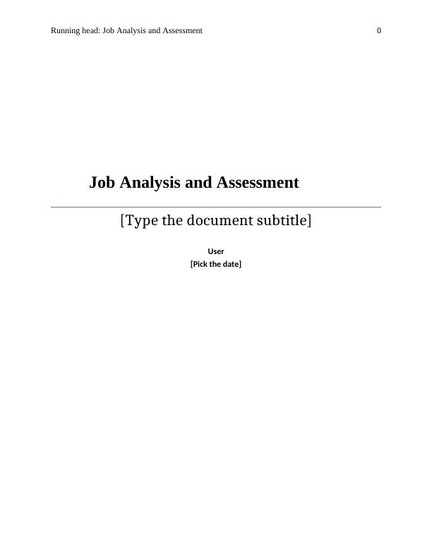 Job Analysis and Assessment._1