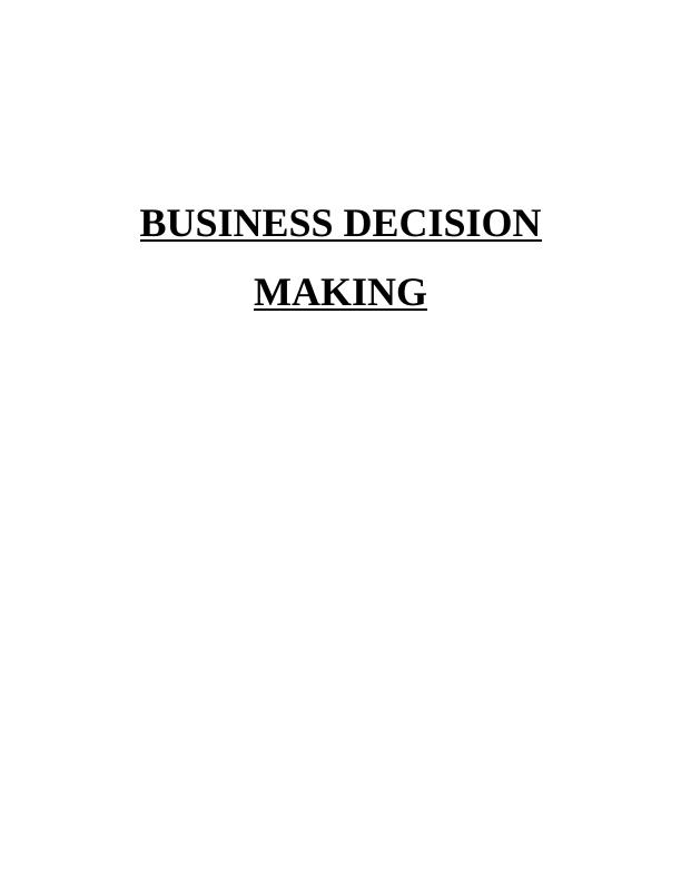 Business Decision Making Environment_1