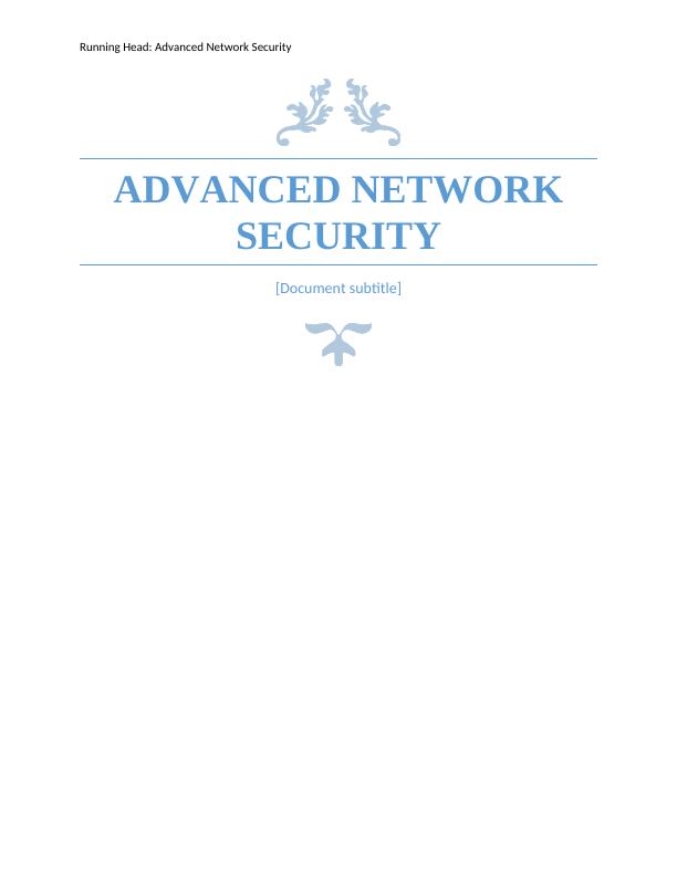 Advanced Network Security - DDos Mechanism | Assignment_1