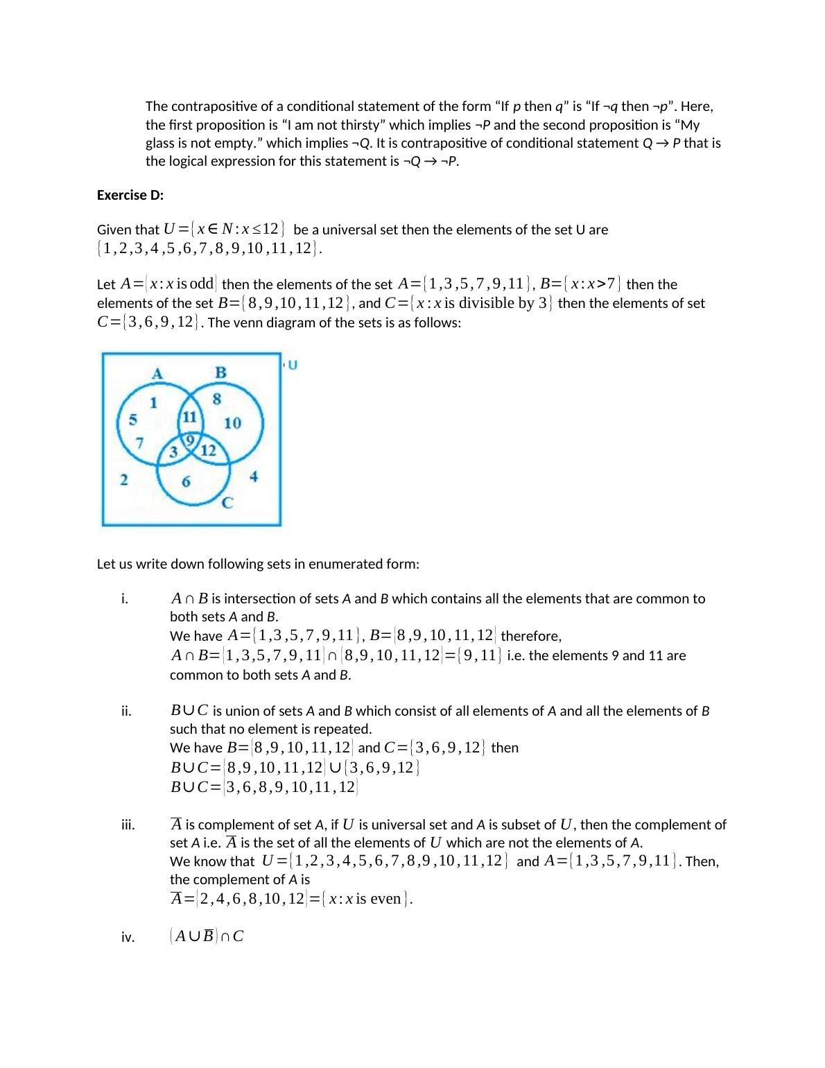 Solutions of Exercise A, D, and E_2