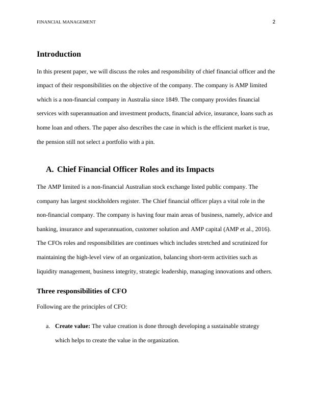 Roles and Responsibilities of Chief Financial Officer and Efficient Market Hypothesis_3