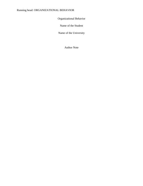 Organizational Behavior Paper_1