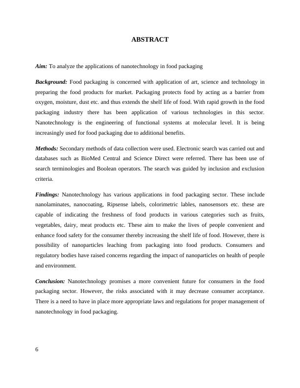 Applications of Nanotechnology in the Packaging Industry Assignment_6