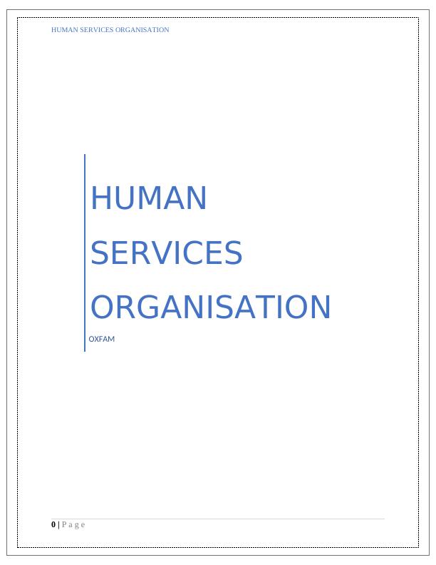 Human Service Organisations - A Case Study_1