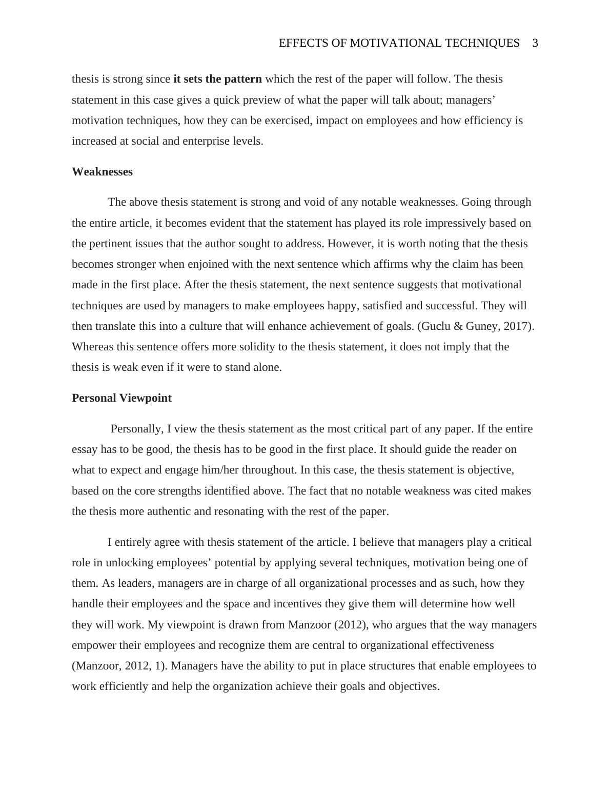 Essay on The Effect of the Motivation Techniques_3