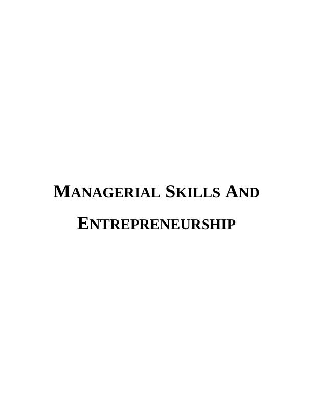 Sample Assignment on Managing Skills and Entrepreneurship_1
