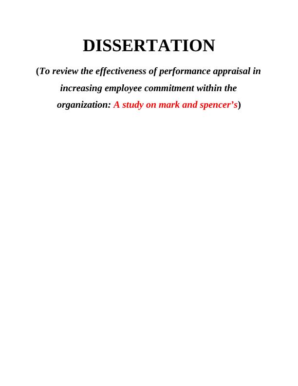 Dissertation Performance Appraisal_1