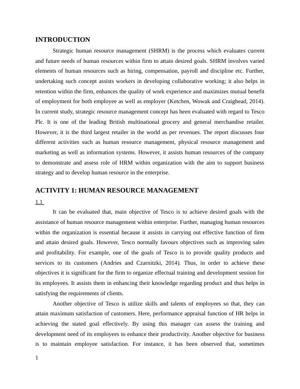 Strategic Resource Management (SRM): Assignment_3