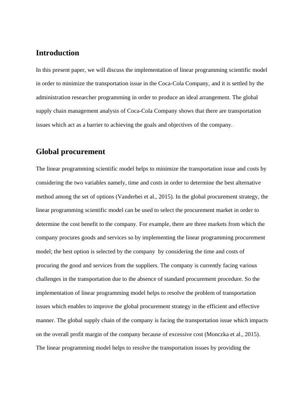 Implementation of Linear Programming Model in Global Supply Chain Management of Coca-Cola Company_2