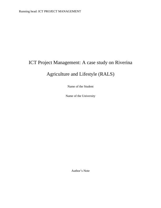 ICT Project Management : A Case Study on Riverina Agriculture and Lifestyle (RALS)_1
