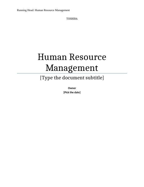 Human Resource Management - Toshiba_1