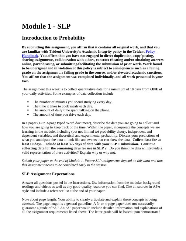 Module 1 - SLP: Introduction to Probability and Data Collection_1