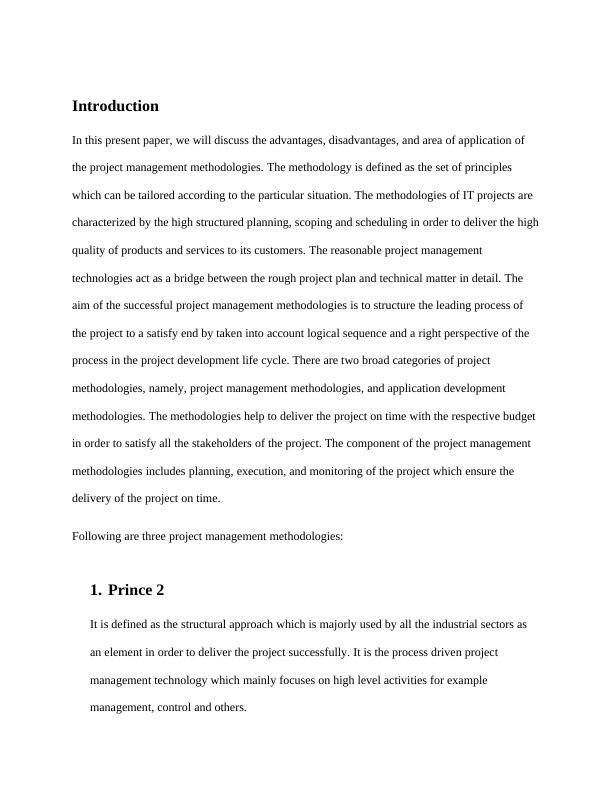 Project Management Methodologies: Paper_2