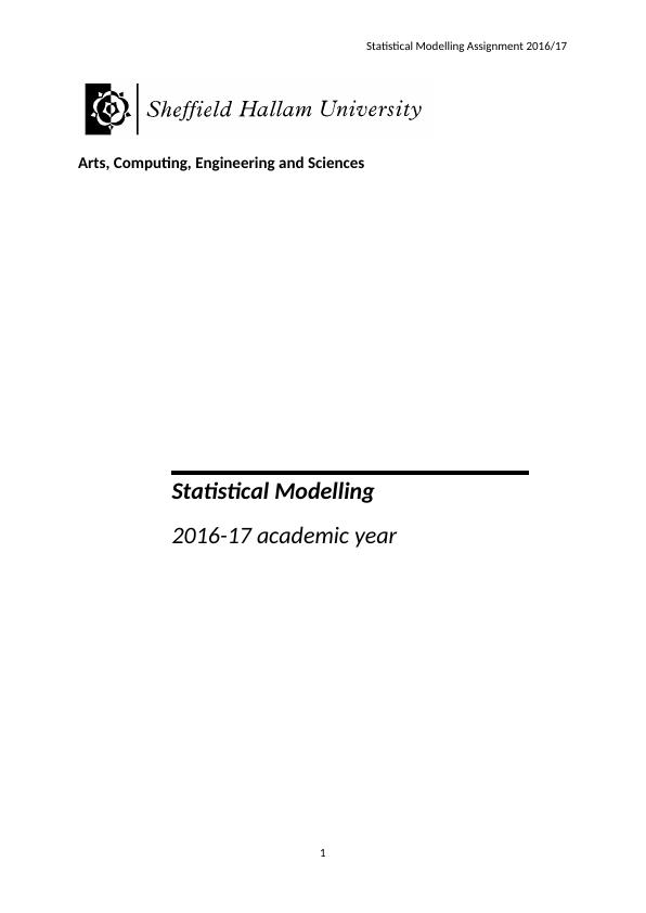 Statistical Modelling Assignment_1